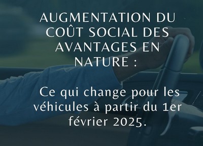 Augmentation du coût social des avantages en nature - véhicules de fonction
